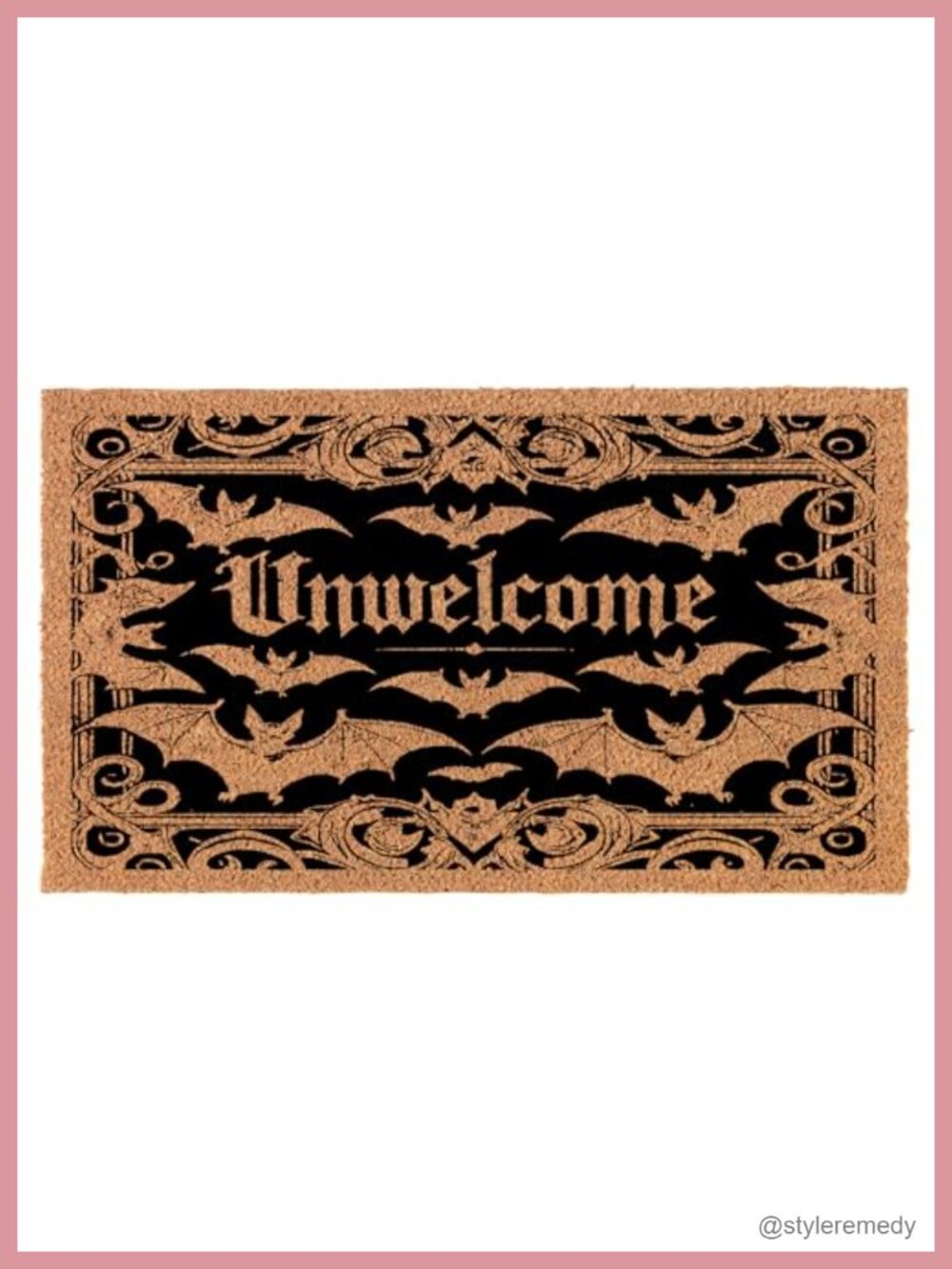 Coir Doormat Front Door Mat Unwelcome Bat Halloween Outdoor Non Slip